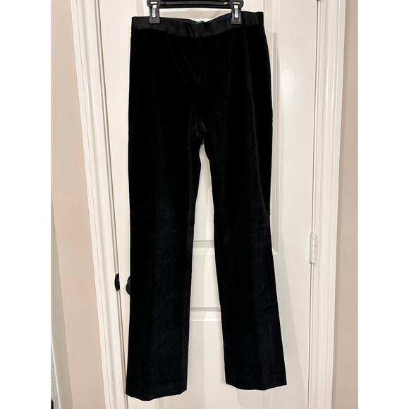 Lauren by Ralph Lauren Black Velvet with Satin Trim Stretch Pants Sz 4 - Picture 1 of 6